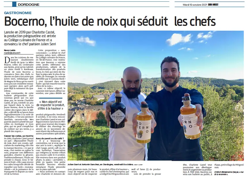 Bocerno, l'huile de noix qui séduit les chefs !